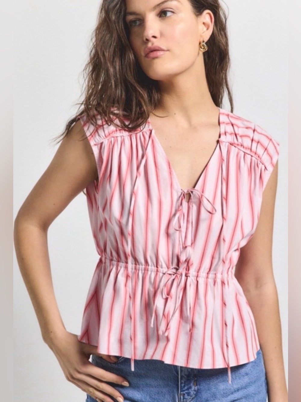 DEREK LAM 10 CROSBY CAROLINE DOUBLE TIE TOP